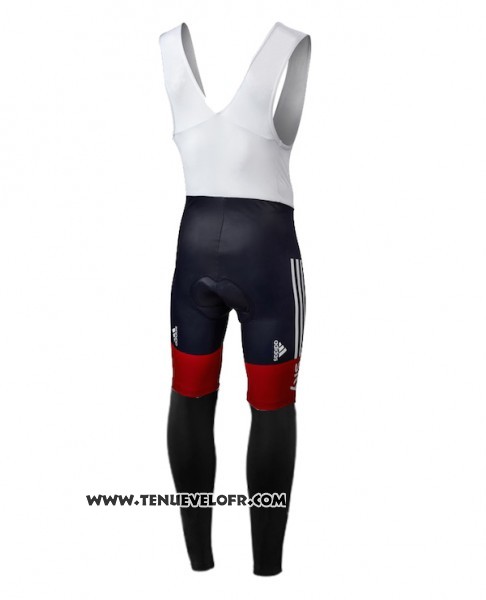 2016 Maillot Ciclismo Sky Champion Regno Unito Blanc et Rouge Manches Longues et Cuissard